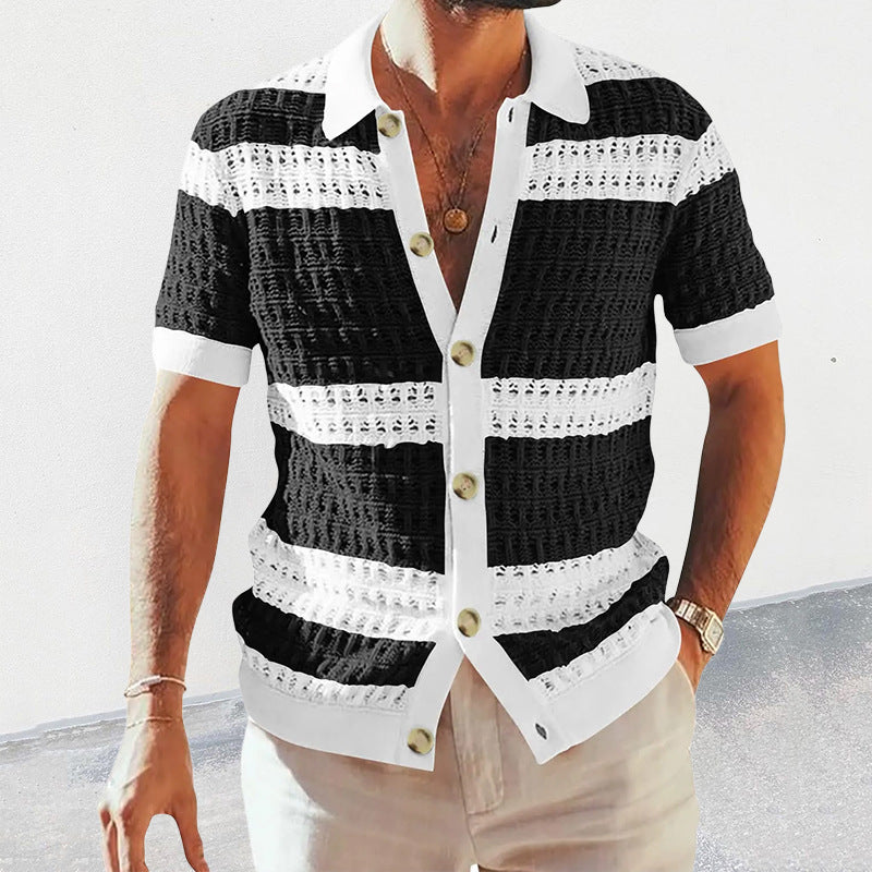 Summer Fashion Mens Clothing Collar Casual